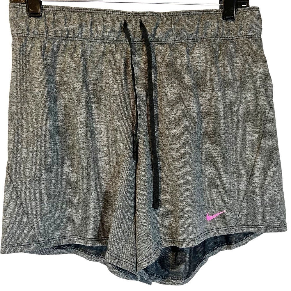 Nike Dri-Fit Heather Gray Pink Roll Waist‎ Training Shorts